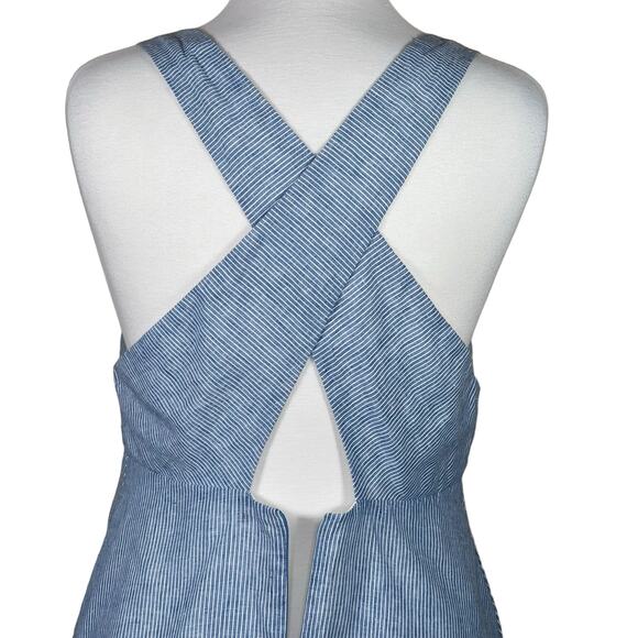Annie 50 Women’s Linen Blend Striped Sundress with Criss-Cross Straps Med EUC - Picture 7 of 15